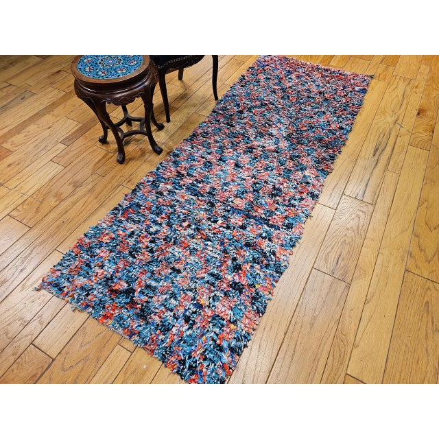 Vintage Moroccan Boucherouite Shag Runner, Handwoven Wool & Cotton, 3' X 9' For Sale - Image 13 of 13