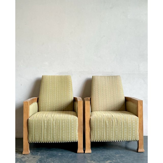 Wood Vintage Boho Wood Frame Lounge Chairs - A Pair For Sale - Image 7 of 9