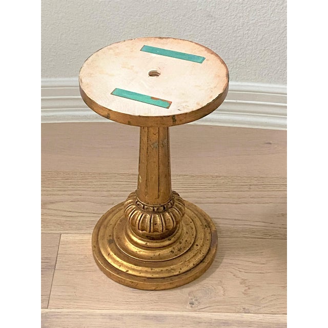 Mid 20th Century Vintage Italian Carrera Marble and Gilt Base Petite Scale Drinks Table / Occasional Table For Sale - Image 5 of 10