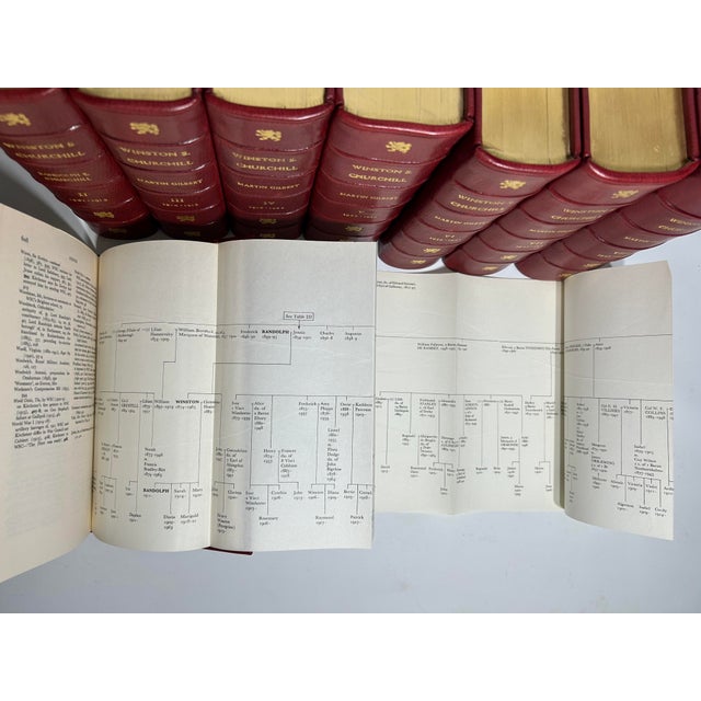 1960s Illustrated Red Leather Octavo Volume Set, Randolph S. Churchill and Martin Gilbert's the Life of Winston S. Churchill - 8 Books For Sale - Image 13 of 13