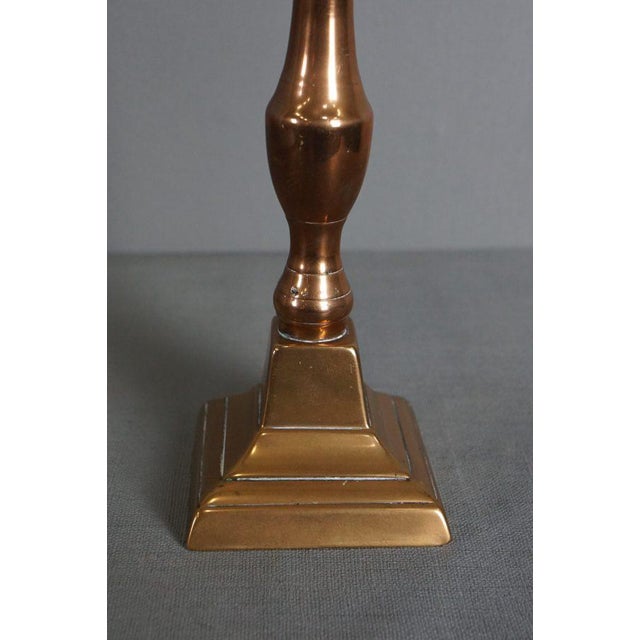 Large 19th Century Copper Candlestick For Sale - Image 4 of 6
