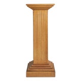 French Oak Pedestal with Stepped Base, 1940s For Sale