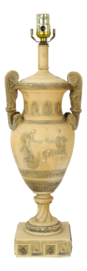 Vintage European Greek Style Urn Table Lamp