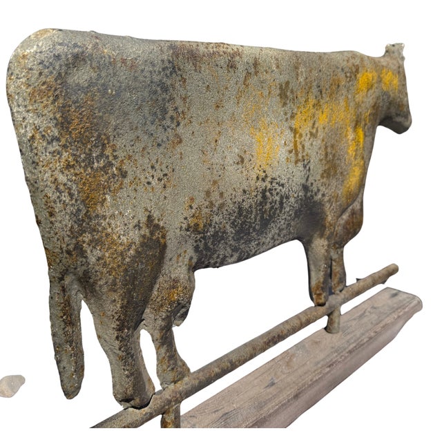Late 20th Century Tin Cow/Ox Weathervane For Sale - Image 4 of 8