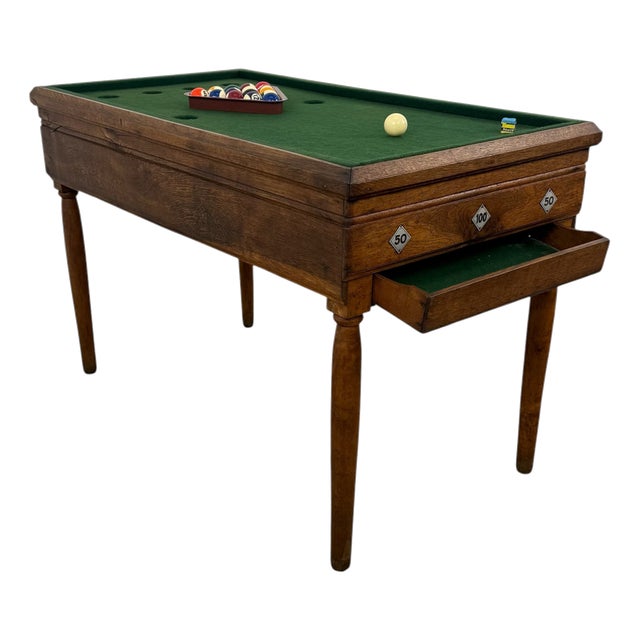 Antique Oak Children's Billiard Game Table, 1890s For Sale