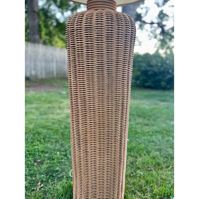Leviton Vintage Wicker Floor Lamp For Sale - Image 4 of 7