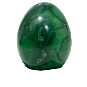 African Malachite Egg on Malachite Base, 1970s, Set of 2