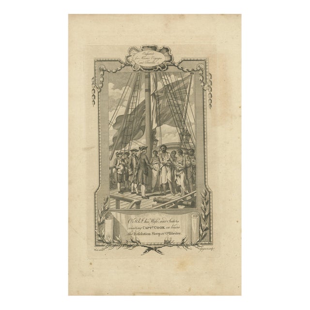 O-Mai Visiting Captain Cook Aboard the Resolution at Tahiti, 18th Century For Sale
