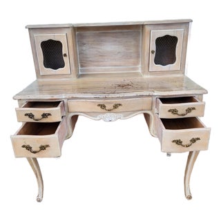 Vintage French Provincial Secretary Desk With Hutch For Sale