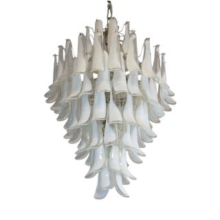 Murano Glass and Brass Waterfall Chandelier from Justfurnituress SRL For Sale