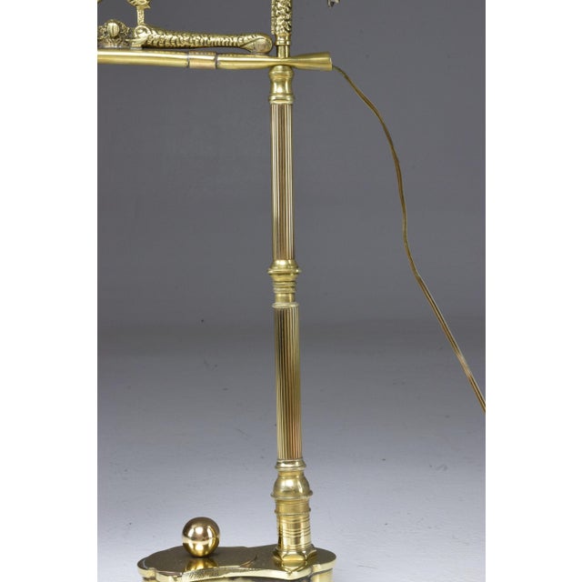 Art Deco French Art Deco Engraved Brass Lamp, 1930's For Sale - Image 3 of 10