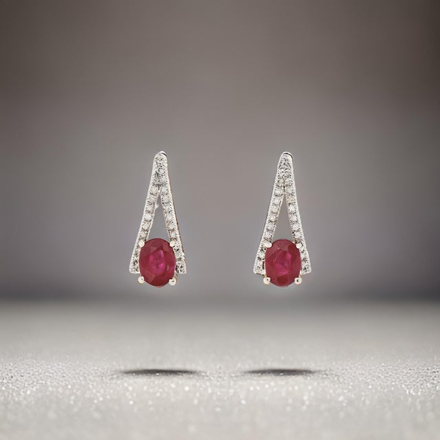 Natural Tourmaline Diamond Dangle Stud Earrings 0.75" 14k White Gold 2.48 TCW For Sale In New York - Image 6 of 12