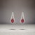 Natural Tourmaline Diamond Dangle Stud Earrings 0.75" 14k White Gold 2.48 TCW For Sale In New York - Image 6 of 12