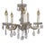 Antique Brass Lead Crystal Palme and Walter Chandelier from Palwa, 1950s For Sale