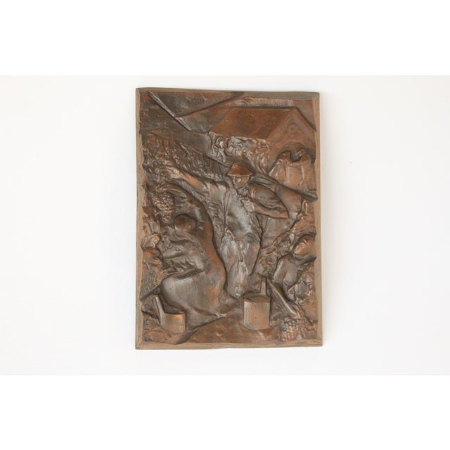 Purple Bronze Weinlese Relief from Maria Kincses, 1977 For Sale - Image 8 of 8