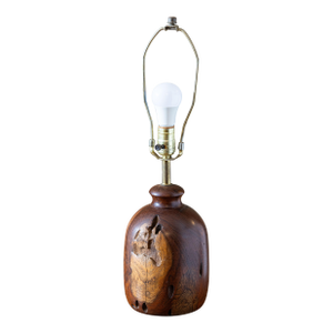 Vintage Organic Studio Craft Turned Walnut Lamp