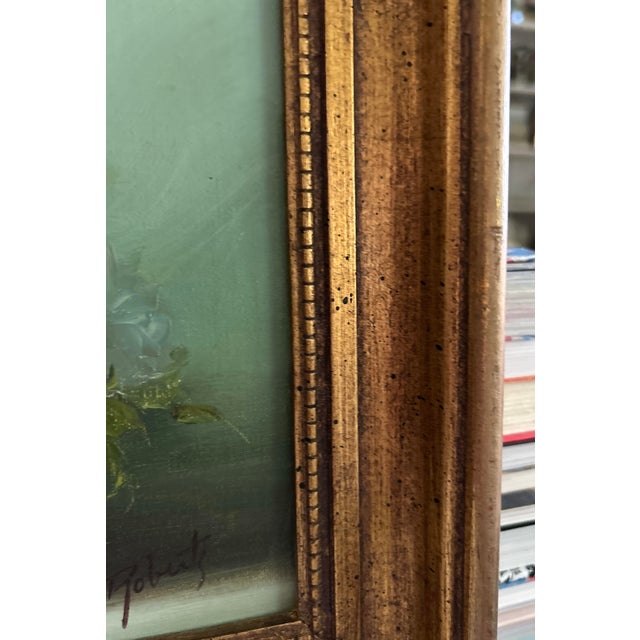 Vintage Signed Floral Still Life Painting in Gilt Frame For Sale - Image 9 of 13