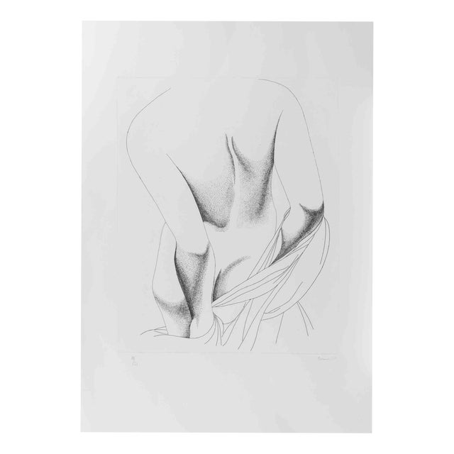Giacomo Porzano, Nude from the Back, 1975, Etching For Sale