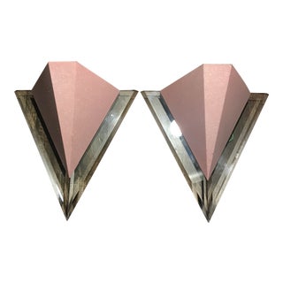 1970s Postmodern Lucite and Metal Wall Sconces - a Pair For Sale