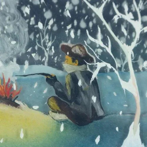 Mario Previ, Naive Scene, Oil on Glass, Framed For Sale - Image 5 of 10