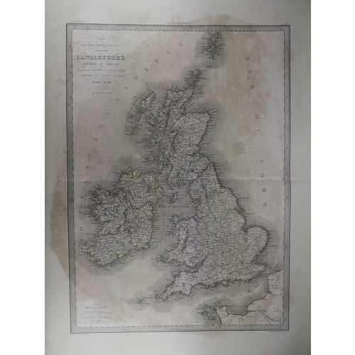 Antique Map of the British Isles in 1838. An Original First Edition of Pierre M. Lapie Map For Sale
