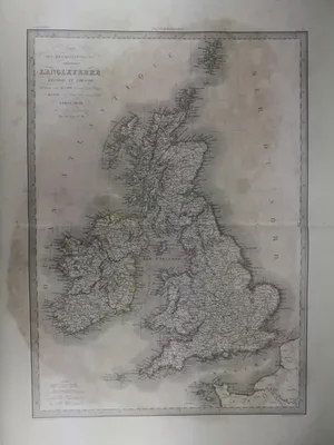 Antique Map of the British Isles in 1838. An Original First Edition of Pierre M. Lapie Map
