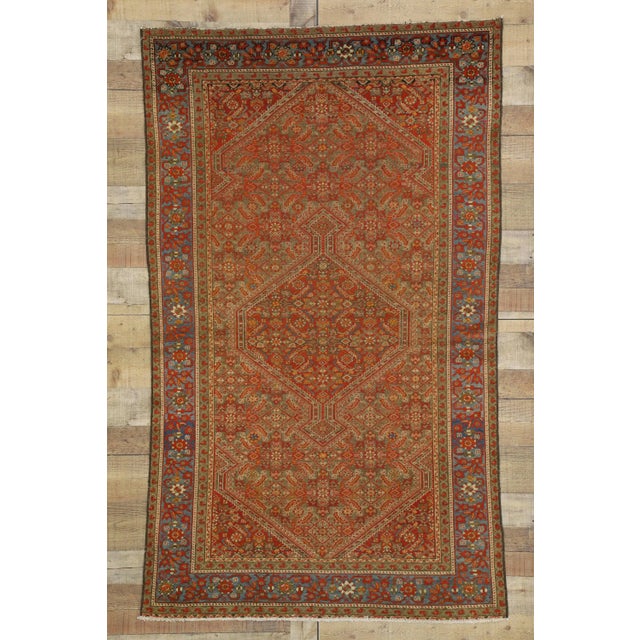 Red Antique Persian Mishan Malayer Rug - 04'00 X 06'08 For Sale - Image 8 of 10