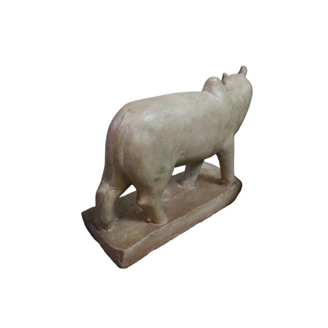 Hindu Hand Carved Marble Nandi Brahman Bull Statue For Sale In Portland, OR - Image 6 of 14
