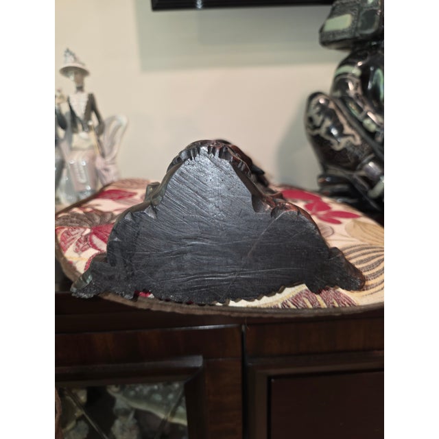 Mid 20th Century Art Deco Balinese Modernist Macassar Ebony Sarasvati Swan Rider Sculpture For Sale - Image 18 of 18