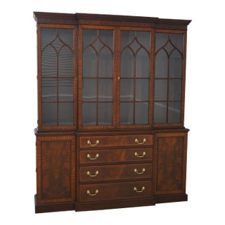 Henkel Harris Model 2372 4 Door Mahogany Breakfront China Cabinet For Sale