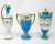Stunning Example of a Collection of three miniature English Minton Porcelain Decorative Items, a lidded twin handle Urn, a...