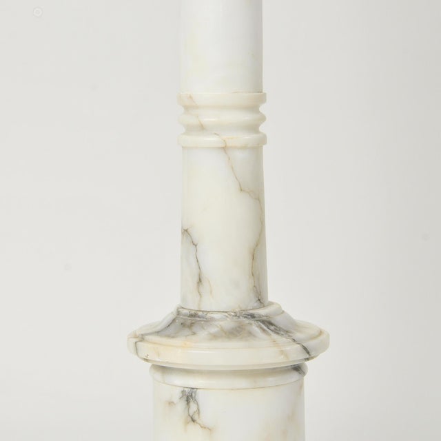 Stone Vintage Marble Column Lamp Italian Neoclassical Statement Lamp For Sale - Image 7 of 15