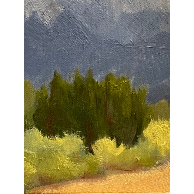 Wood Vintage Signed Framed High Desert Plein Air Landscape Oil Painting For Sale - Image 7 of 16