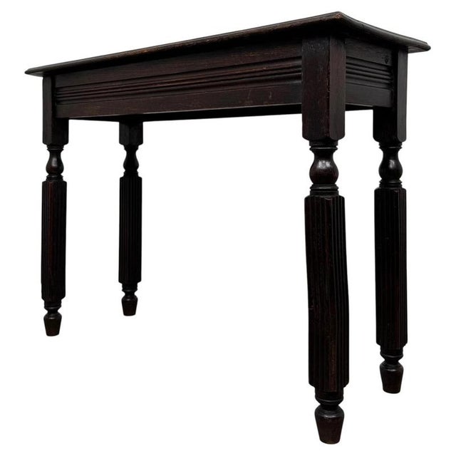 Brown Antique Edwardian Oak Side Table, 1910s For Sale - Image 8 of 10