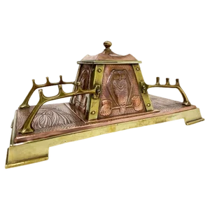 Art Nouveau Copper Inkwell, England, 1890s-1910s