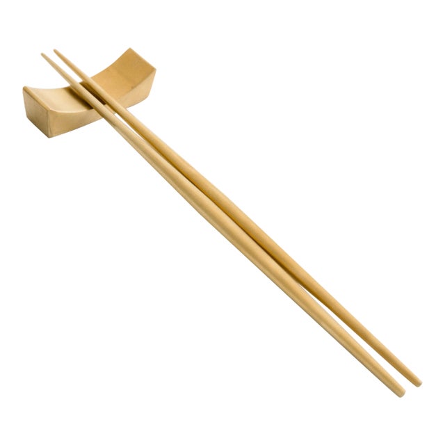 Luna Brushed Gold Chopsticks & Rest For Sale