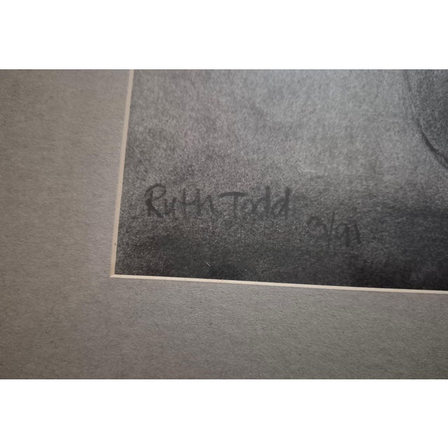 An exceptional, striking original 1991 figurative charcoal drawing on paper by celebrated Colorado avant-garde modernist...