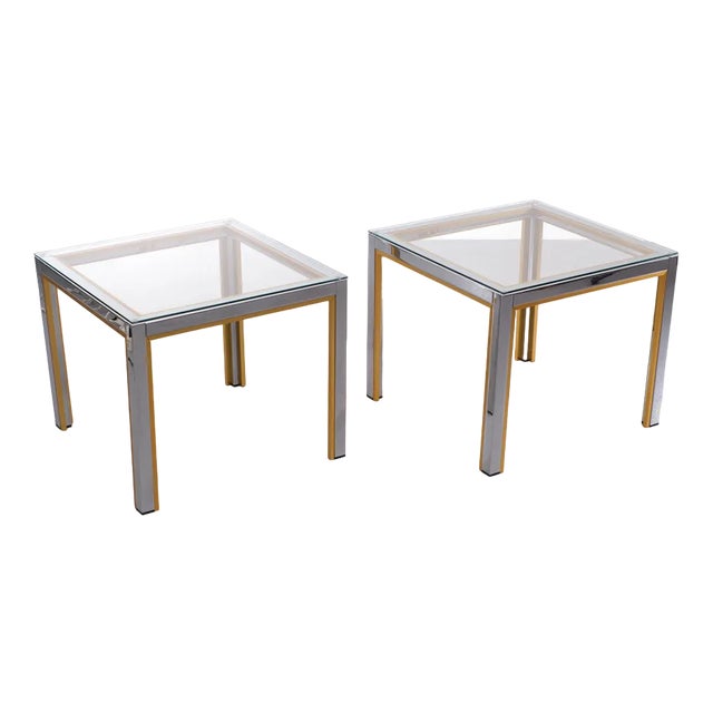 Hollywood Regency Side Tables by Renato Zevi, Italy, 1970s, Set of 2 For Sale