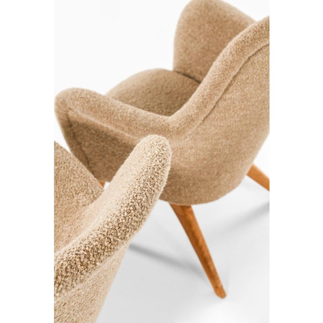 1950s Easy Chairs in Birch with Wool Upholstery, 1950s, Set of 2 For Sale - Image 5 of 8