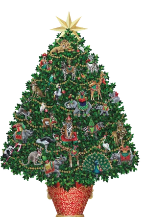 Animal Kingdom Holiday Tree, Free-Standing Decorative Object