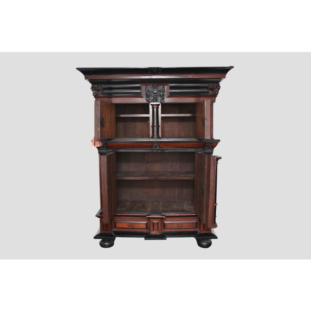 17th Century Dutch Baroque Revival Kussenkast Armoire Cabinet For Sale In New York - Image 6 of 11
