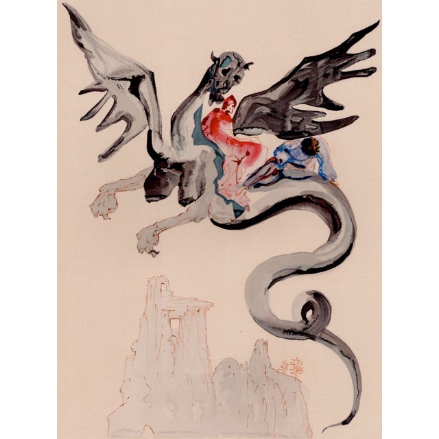 Salvador dali (1904-1989) in groppa a gerione (on the back of geryon) plate 18 from "la divina commedia" (the divine...