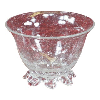 1920s Nut Bowl Venetian Glass Clear Small Footed For Sale