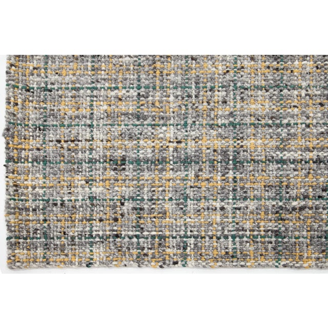 Contemporary Felted Handmade Wool Rug in Gray With Geometric Pattern by Apadana For Sale In New York - Image 6 of 10