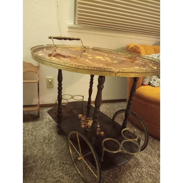 Mid-Century European Serving Trolley Origin: Italy Period: Mid-20th Century Style: Italian Pioppo / Classic European...