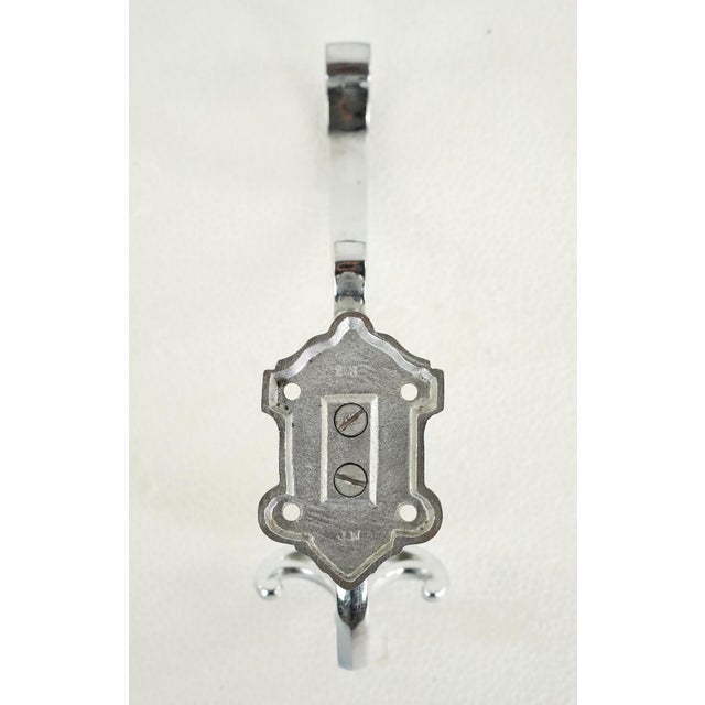 Vintage European Pair of Chrome Plated Brass Wall Hooks For Sale - Image 9 of 9