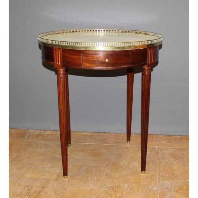 Louis XVI Table in Mahogany and Brass, 1890s For Sale - Image 9 of 13
