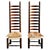 Set of Spanish High Back Ladder Chairs with Goatskin and Linen Seats, 1940s For Sale - Image 9 of 9
