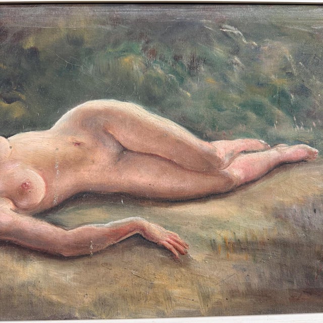 Unknown, Reclining Female Nude, 1890s, Oil on Canvas For Sale - Image 3 of 13