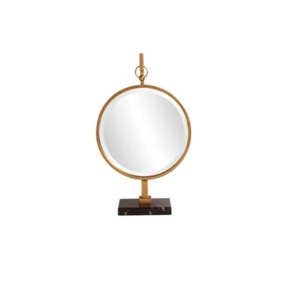 2020s Gold Medallion Round Mirror For Sale - Image 5 of 5